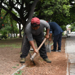 Iniciaron las obras de embellecimiento en la plaza Güemes