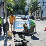 La Municipalidad avanza con las obras de repavimentación sobre la calle Leguizamón